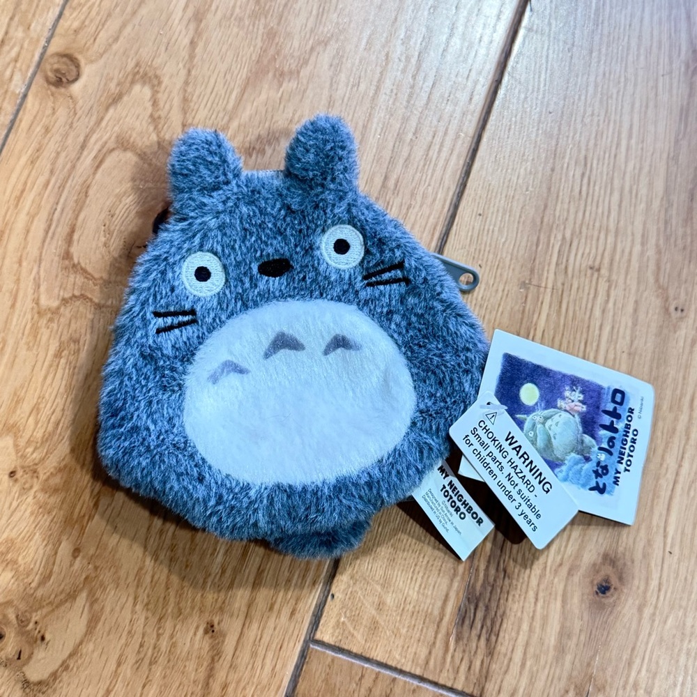 Studio Ghibli Totoro Fluffy Coin Case Plush Mini Pouch Japan Official NWT